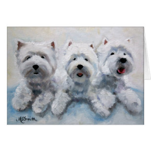 Westie Väster Highland Terrier Hund Card Hälsningskort