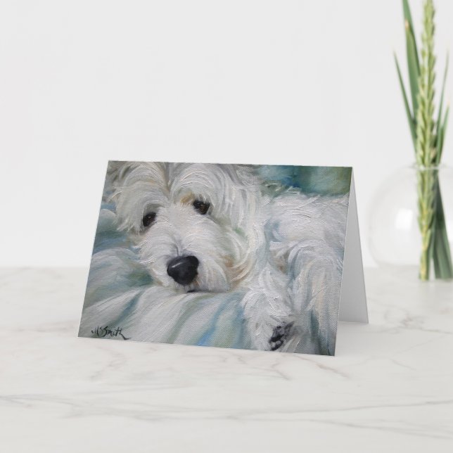 Westie Väster Highland Terrier Hund Card Kort (Framsida)