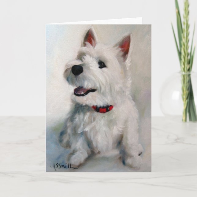 Westie Väster Highland Terrier Hund Card Kort (Framsida)