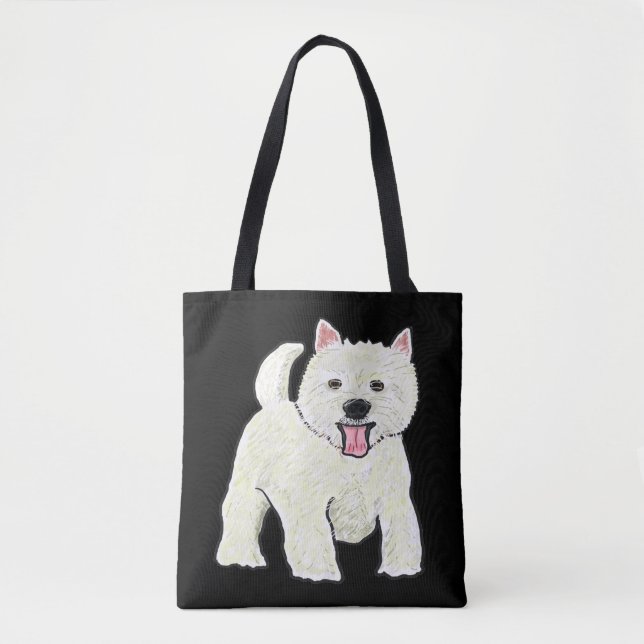Westie Väster Highland White Terrier Tygkasse (Framsida)
