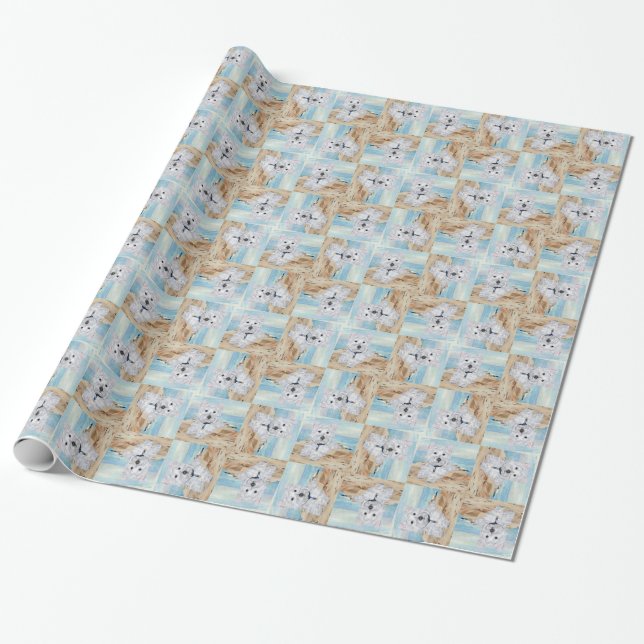 Westie vid havet presentpapper (Utrullad)