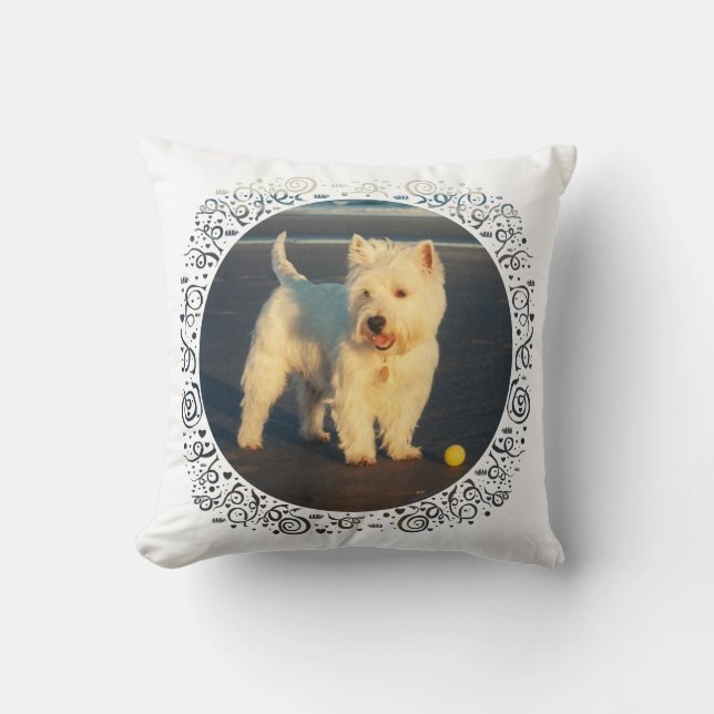 Westie vid Ocean PILLOW Kudde (Framsida)