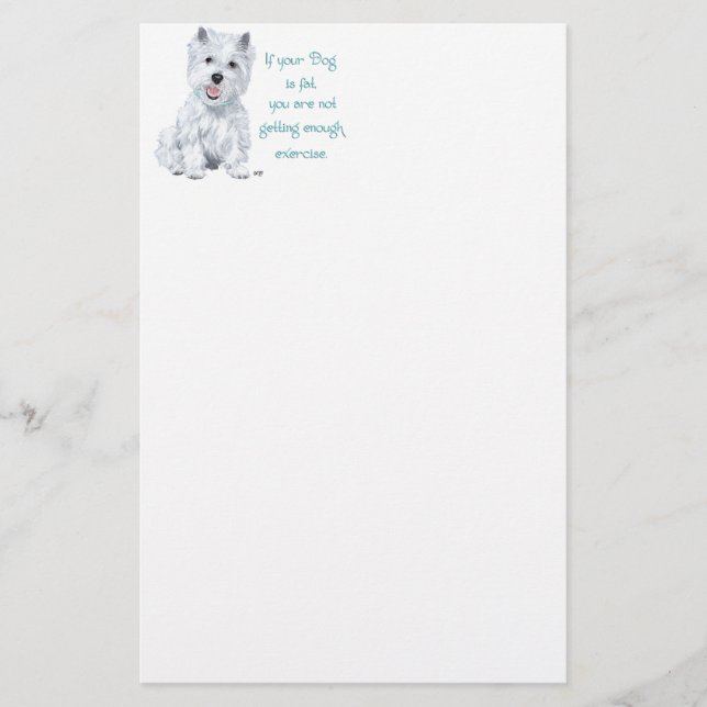 Westie Visdom - Fet Hund? Brevpapper (Framsida)