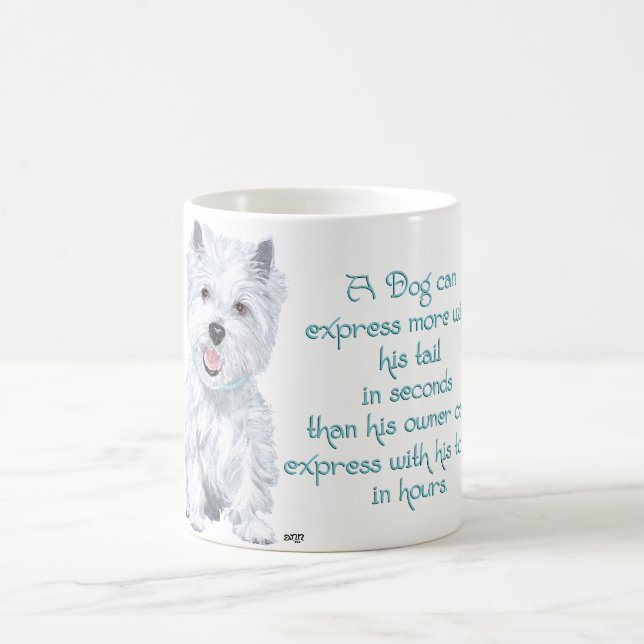 Westie Visdom - Svansar eller Tunga? Kaffemugg (Center)
