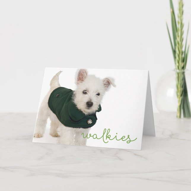 Westie Walkies Blank Note Card Kort (Framsida)
