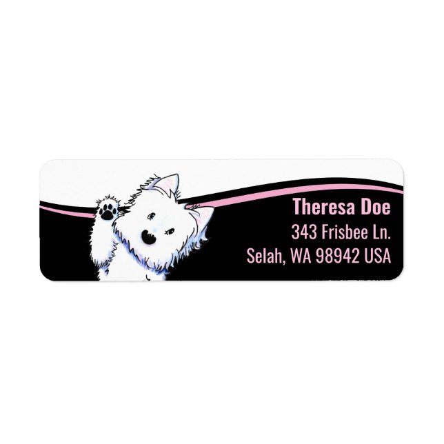 Westie Wave Address Label Returadress Etikett (Framsidan)