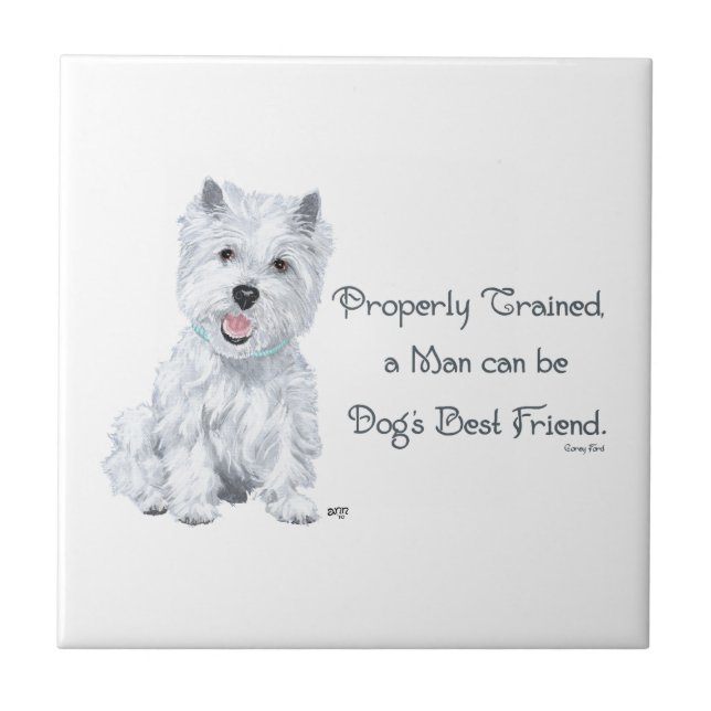 Westie Wisdom Ceramic Tile Kakelplatta (Framsidan)