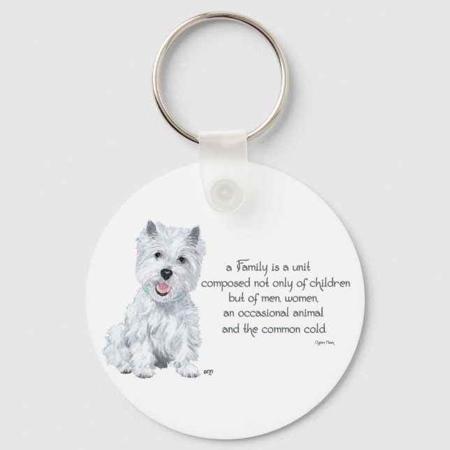Westie Wisdom - Family Dynamics Nyckelring (Framsida)