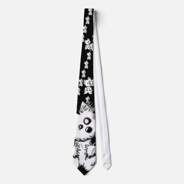 Westie Zombie Hund Neck Tie Slips (Framsida)