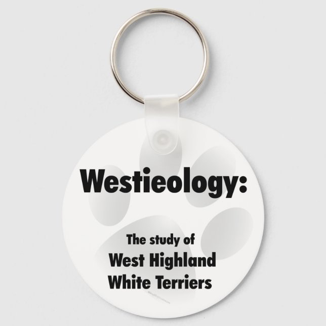 Westieology - Study of Westies Keychain Nyckelring (Framsida)
