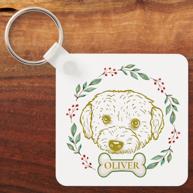 Westiepoo Hund Personlig Nyckelring (Framsida)