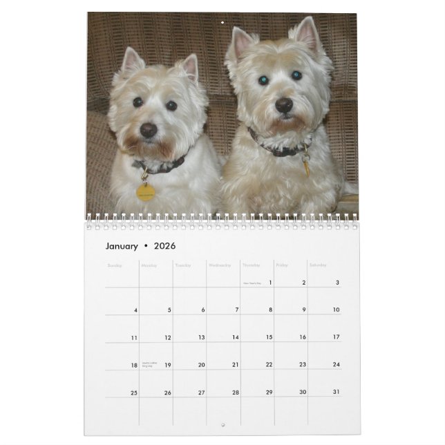 Westies 2009 kalender (Jan 2026)