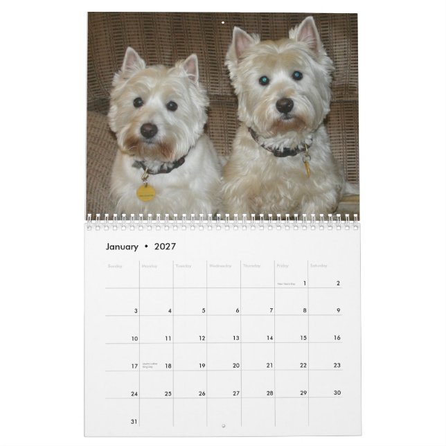 Westies 2009 kalender (Jan 2027)