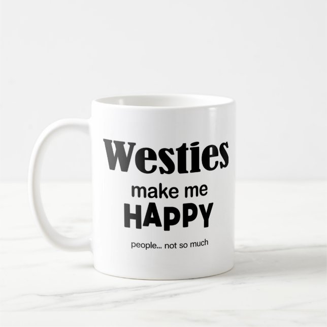 Westies gör mig Lycklig Kaffemugg (Vänster)