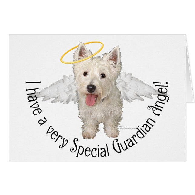 Westies Guardian Angels Hälsningskort (Framsidan Horizontal)