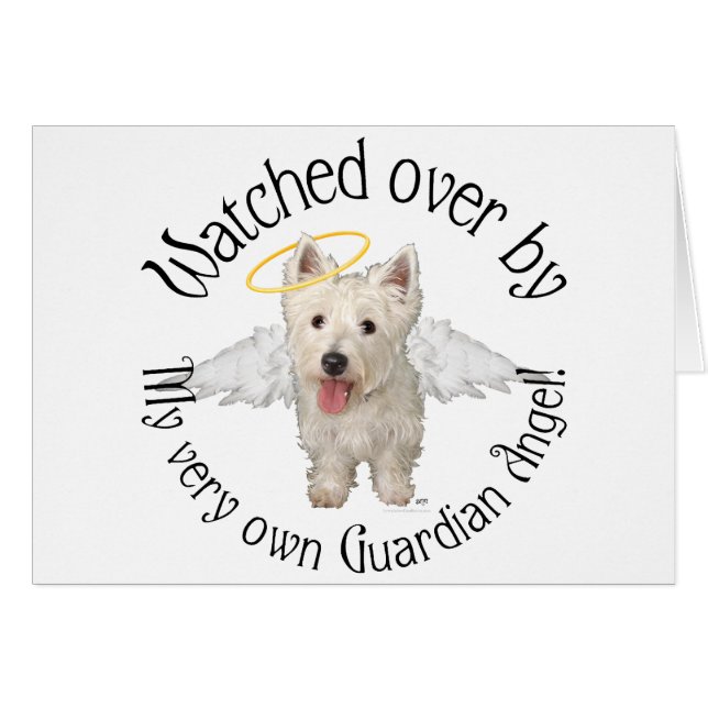 Westies Guardian Angels Hälsningskort (Framsidan Horizontal)