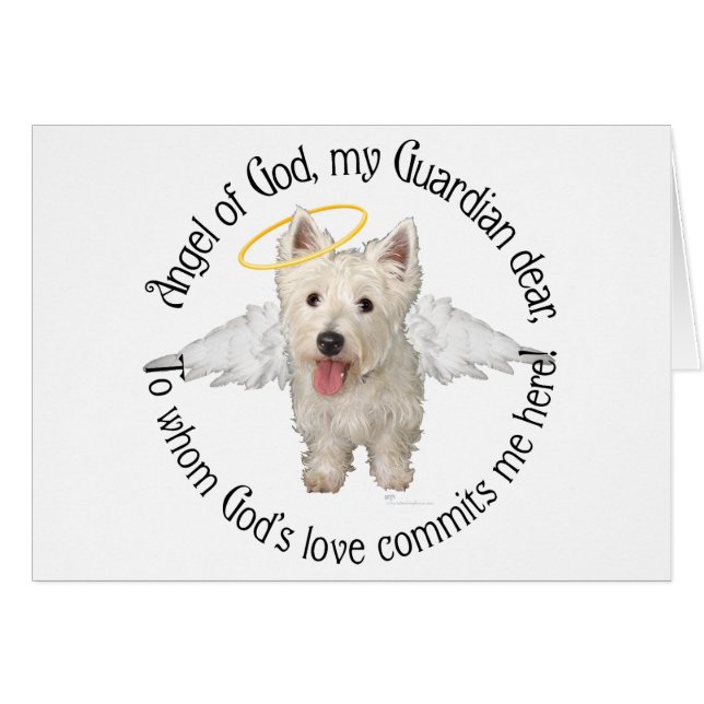 Westies Guardian Angels Hälsningskort (Framsidan Horizontal)