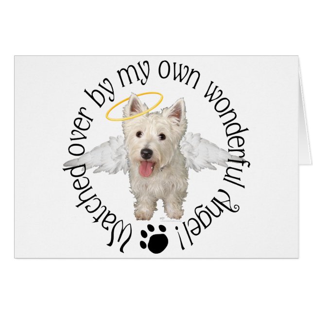 Westies Guardian Angels Hälsningskort (Framsidan Horizontal)