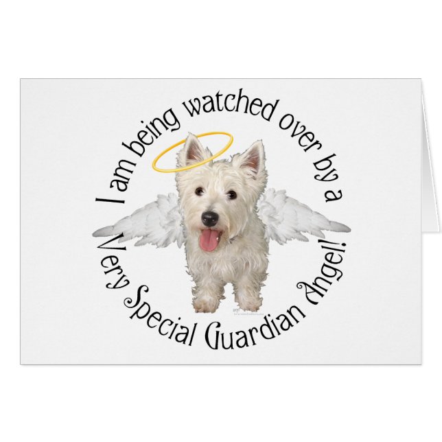 Westies Guardian Angels Hälsningskort (Framsidan Horizontal)