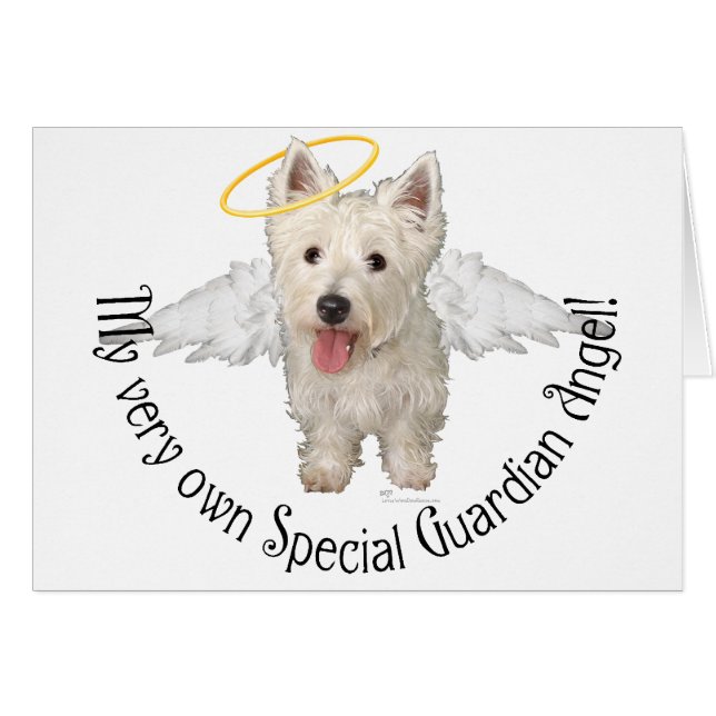 Westies Guardian Angels Hälsningskort (Framsidan Horizontal)