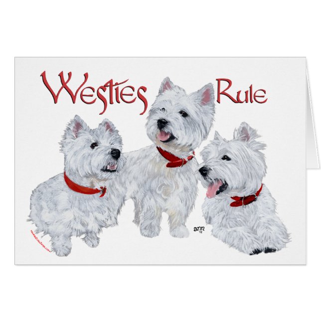 Westies härskar! hälsningskort (Framsidan Horizontal)