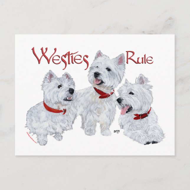Westies härskar! vykort (Framsida)