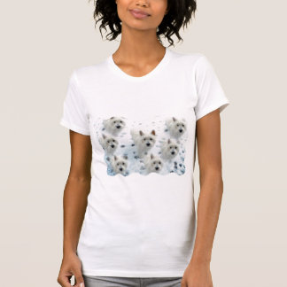 Westies i den roliga T-tröja för snö för T-shirt