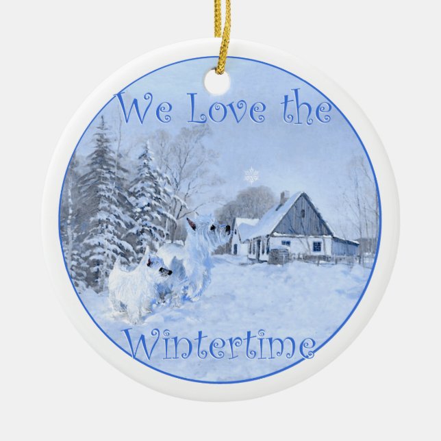 Westies julgranskrycke julgransprydnad keramik (Framsidan)