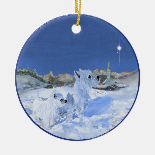 Westies julgransprydnad keramik (Framsidan)