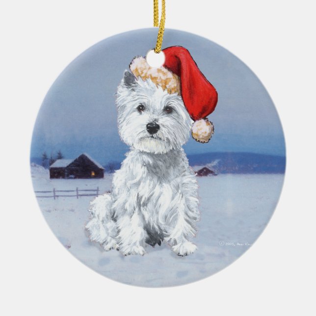 Westies julgransprydnad keramik (Framsidan)