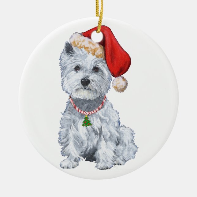Westies julgransprydnad keramik (Framsidan)