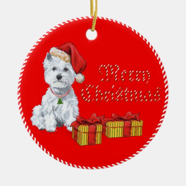 Westies julgransprydnad keramik (Framsidan)