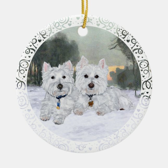 Westies julgransprydnad keramik (Framsidan)