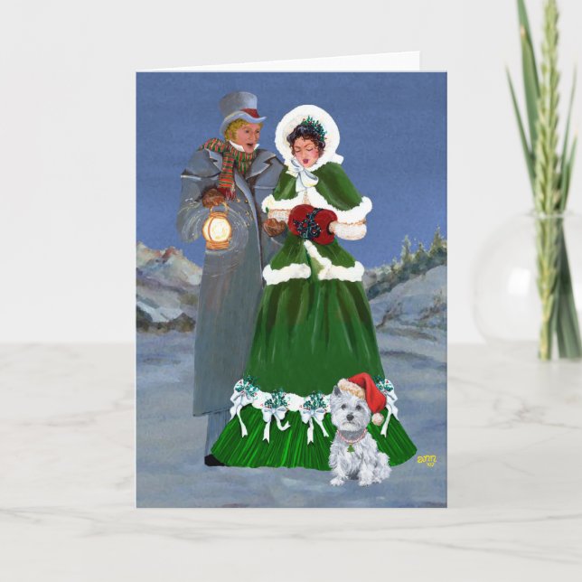 Westies och familjens julvisor helgkort (Framsida)