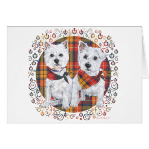 Westies på Tartan Hälsningskort