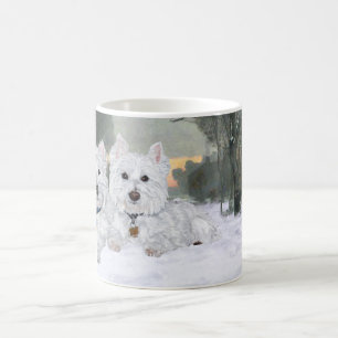 Westies på vintern kaffemugg