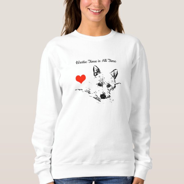 Westies Time, valentinen, Westie skissar och T Shirt (Framsida)