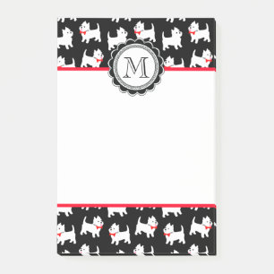 Westies Väster Highland White Terrier Mönster Post-it Block