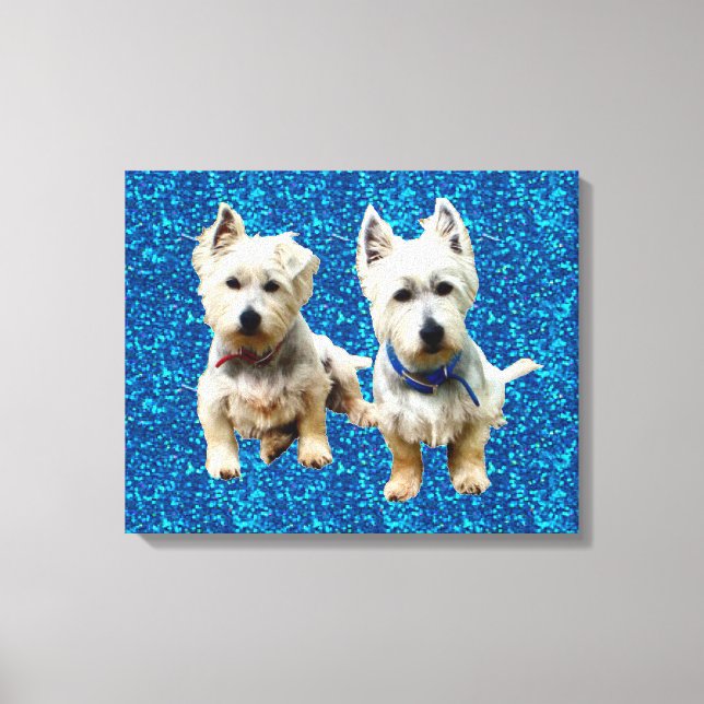 Westies Wall Canvas... Canvastryck (Framsida)