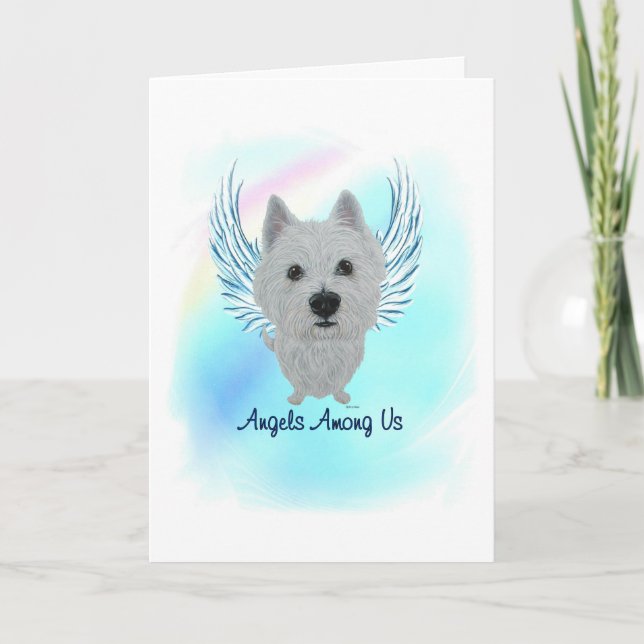 Westile Angel Hund Pet Loss Sympathy Card Tack Kort (Framsida)