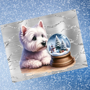 Westile Jul Globe på Silver Helg Vykort