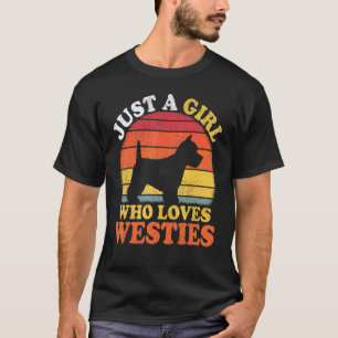 Westis Hund Vintage Bara en flicka som Kärlek West T Shirt