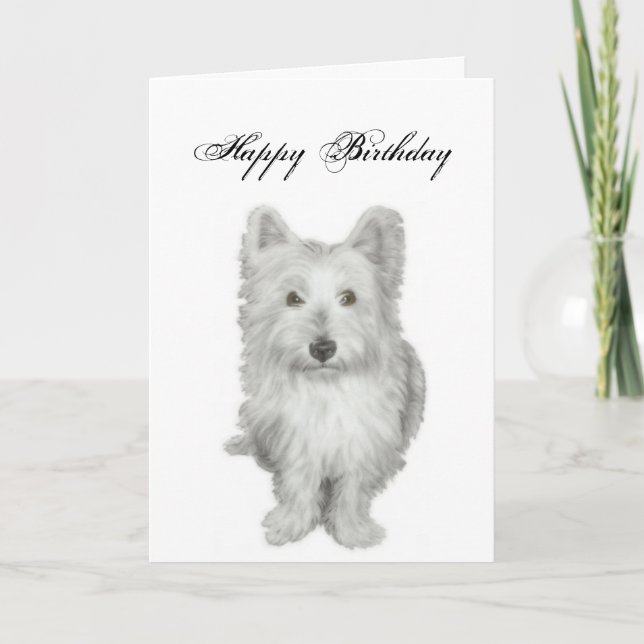 Westith Hund Birthday Card med versaler Kort (Framsida)