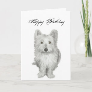 Westith Hund Birthday Card med versaler Kort