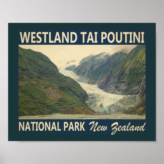 Westland Tai Poutini Nationalparken Nya Zeeland Poster (Framsidan)