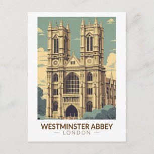 Westminster Abbey England Travel Art Vintage Vykort
