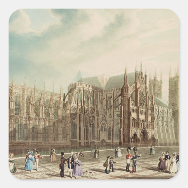 Westminster Abbey Fyrkantigt Klistermärke (Framsida)