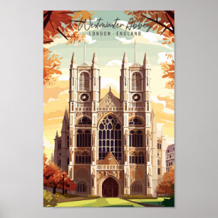 Westminster Abbey London England vintage resor Poster