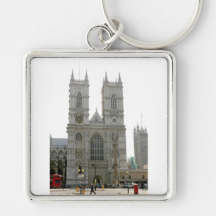 Westminster Abbey, London Fyrkantig Silverfärgad Nyckelring
