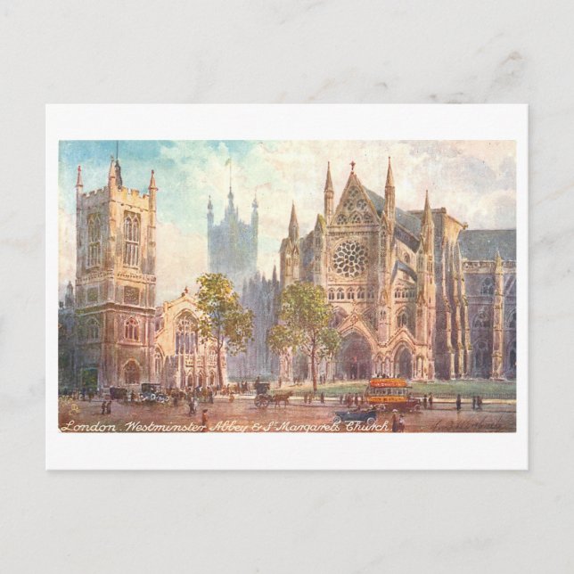 Westminster Abbey London Vintage Postcard Vykort (Framsida)